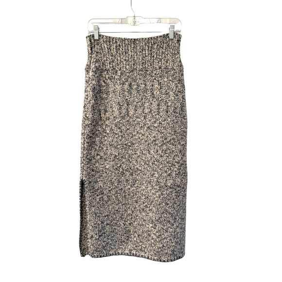 NEW! Ulla Johnson L Marled $475 Stretch Wool Sweater Midi Skirt Whipstitch Blue - Picture 2 of 12